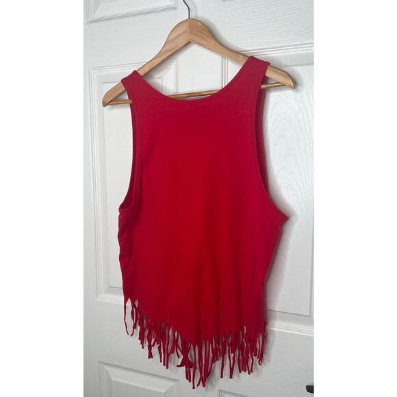 Superluxe Hulk Hogan Women's Red Tank Top Cut Fringe Bottom Size Large - Picture 7 of 8